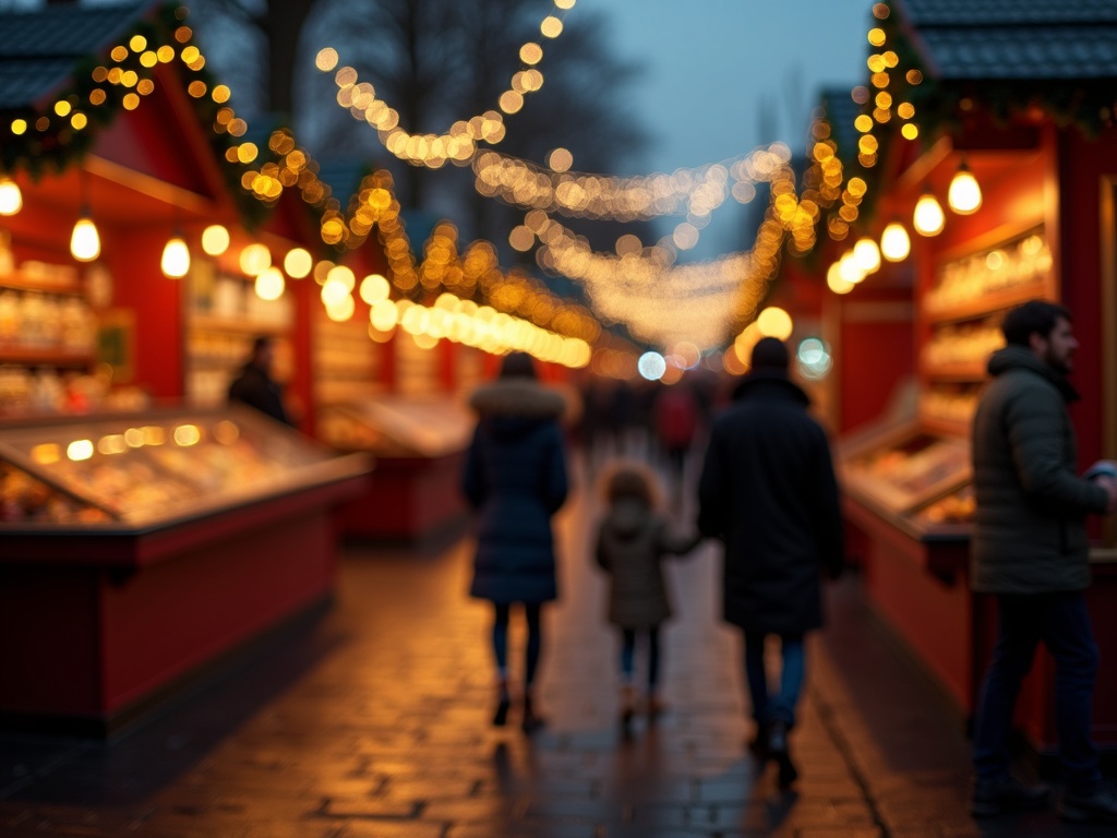 Nederlandse familie geniet van avond op kerstmarkt in Londen met feestverlichting