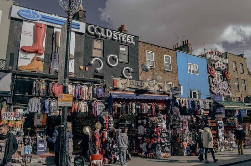 Modewinkels op Camden Market Londen