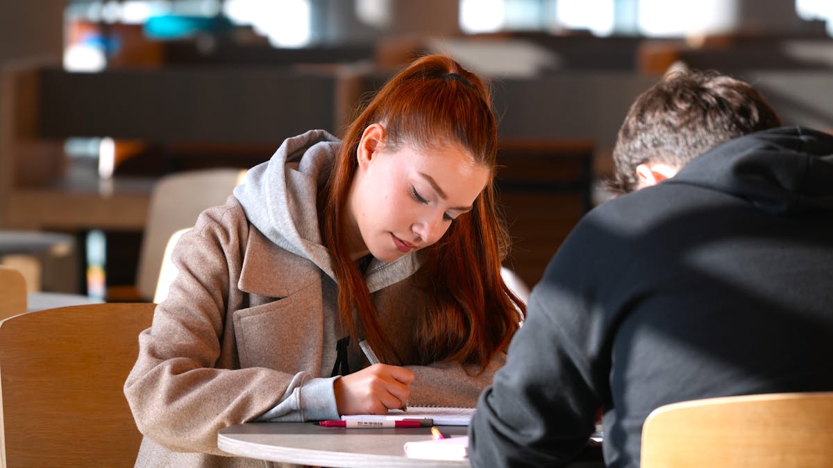 student met laptop vult een aanvraag in